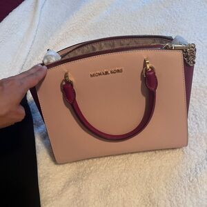 Michael Kors Blush and Wine Satchel